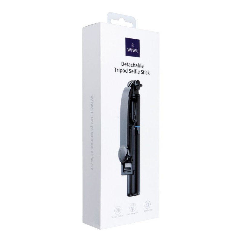 Universal Selfie Stick Wi-SE001 with Tripod Function and Detachable Holder Melns | mobilo.lv