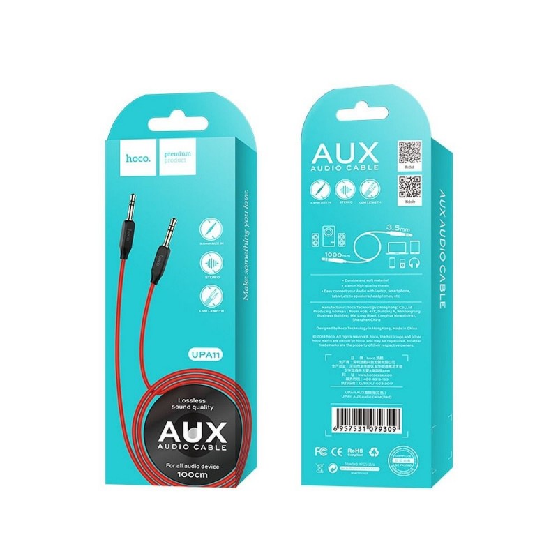 Universal Aux Audio Jack 3,5mm Melns | mobilo.lv