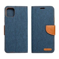 CANVAS Book case for XIAOMI 12 Lite navy blue | mobilo.lv