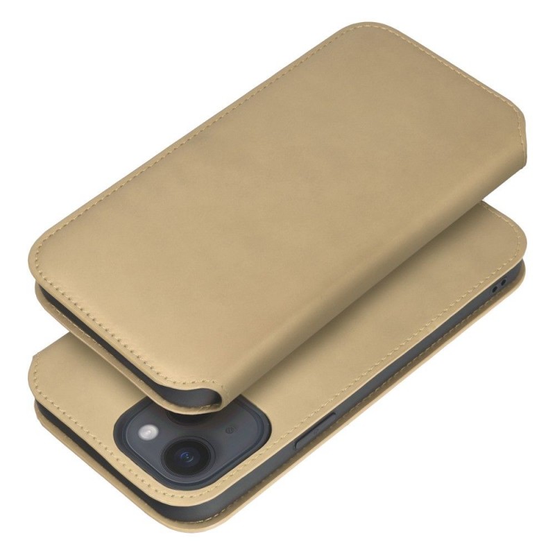 Dual Pocket book for IPHONE 15 gold|mobilo.lv