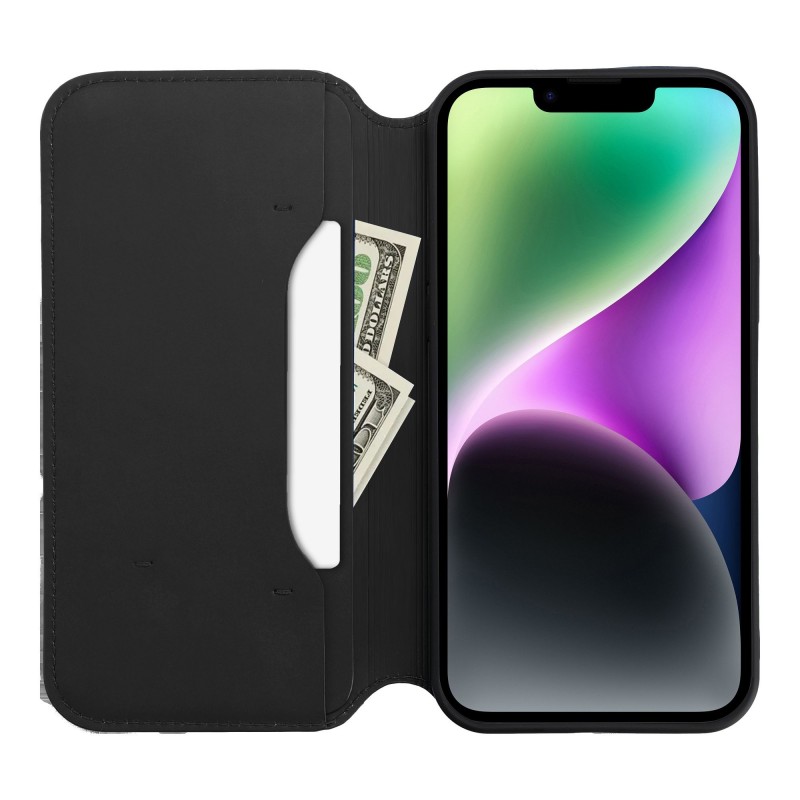 Dual Pocket book for IPHONE 15 PLUS black|mobilo.lv