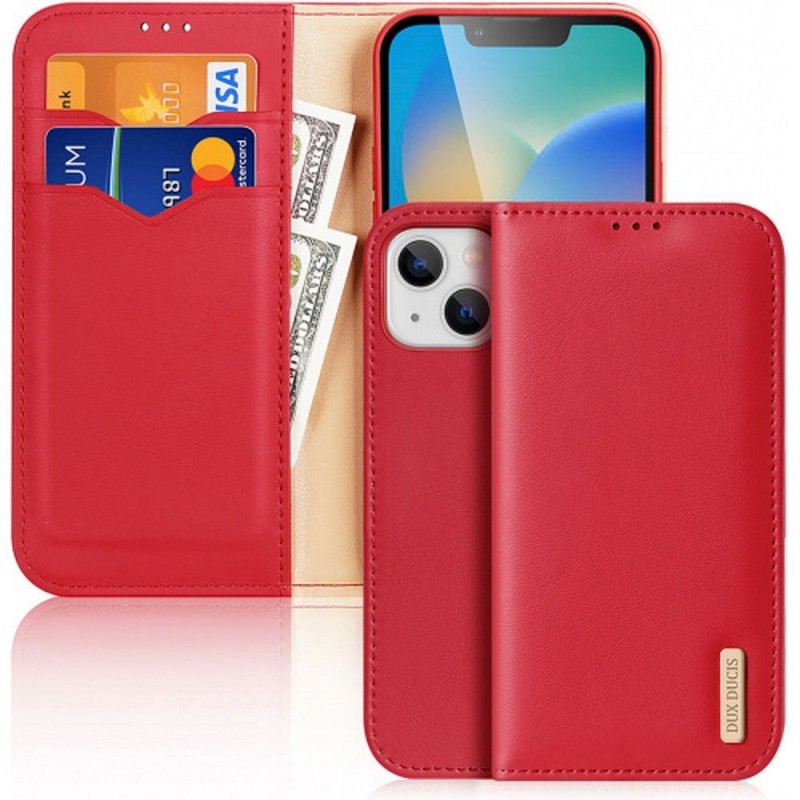 DUX DUCIS wallet case HIVO for IPHONE 15 red|mobilo.lv