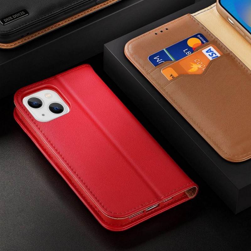 DUX DUCIS wallet case HIVO for IPHONE 15 red|mobilo.lv