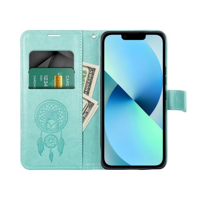 MEZZO Book case for IPHONE 15 Plus dreamcatcher green