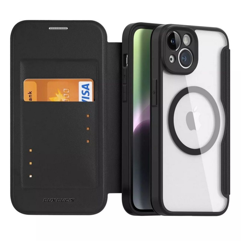 DUX DUCIS wallet case SKIN X PRO compatible with MagSafe for IPHONE 13 / 14 black | mobilo.lv