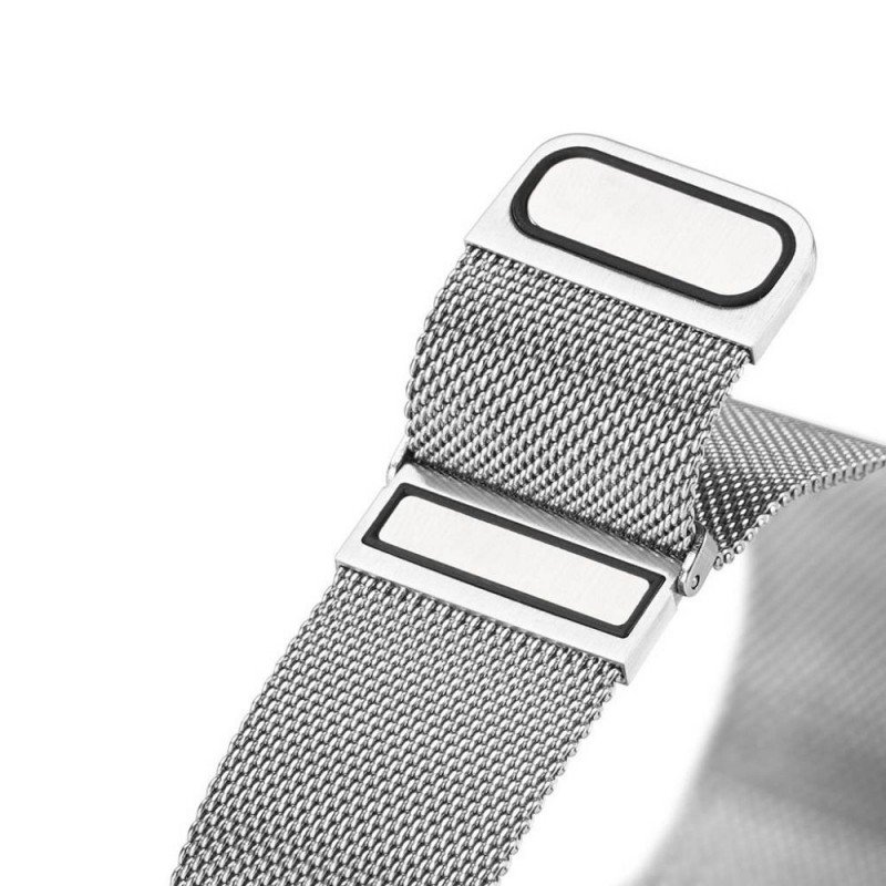 DUX DUCIS strap MILANESE stainless steel magnetic 22 mm silver | mobilo.lv