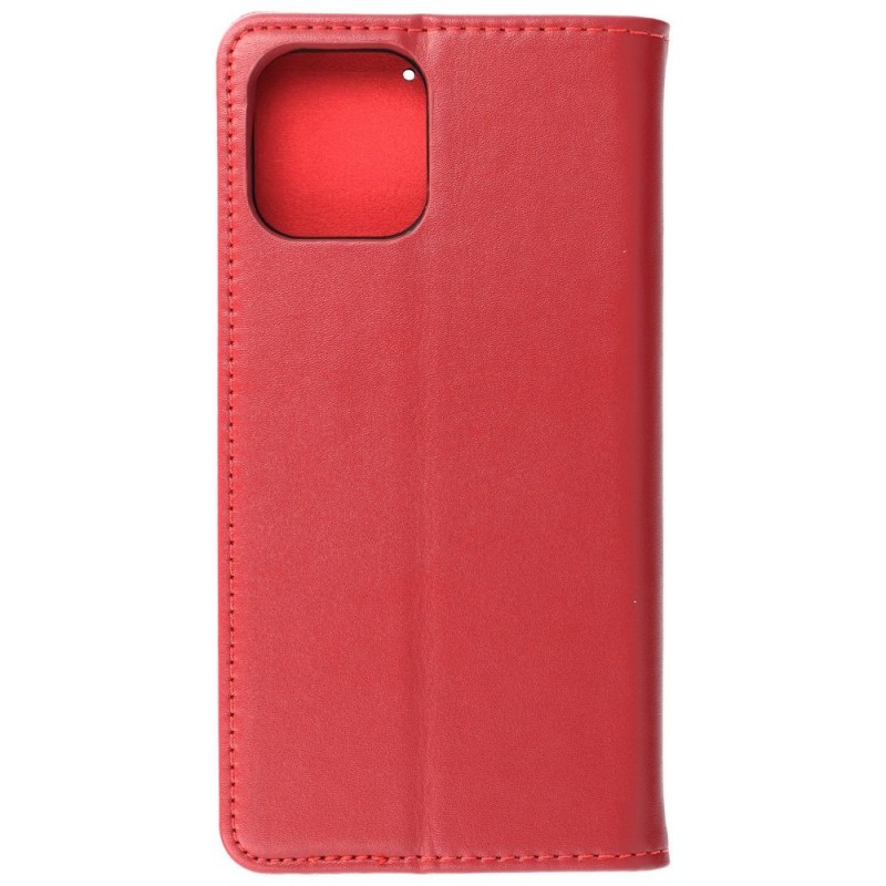 Leather case SMART PRO for IPHONE 12/12 PRO claret | mobilo.lv