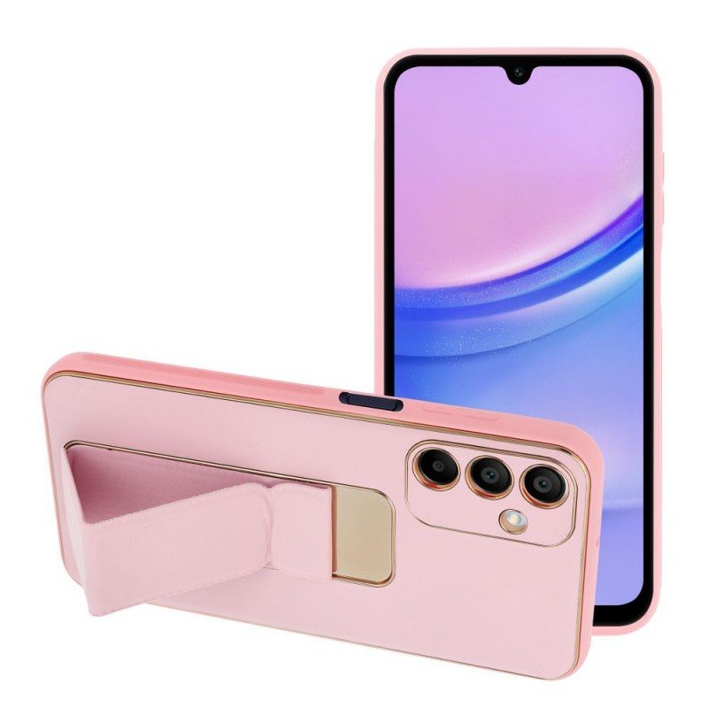 LEATHER Case Kickstand for SAMSUNG Galaxy A15 5G / A15 4G pink