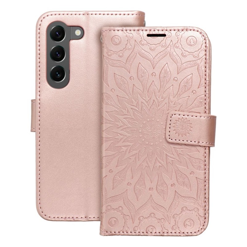 MEZZO Book case for SAMSUNG S23 mandala rose gold | mobilo.lv