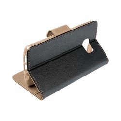 Fancy Book case for SAMSUNG S23 ULTRA black / gold