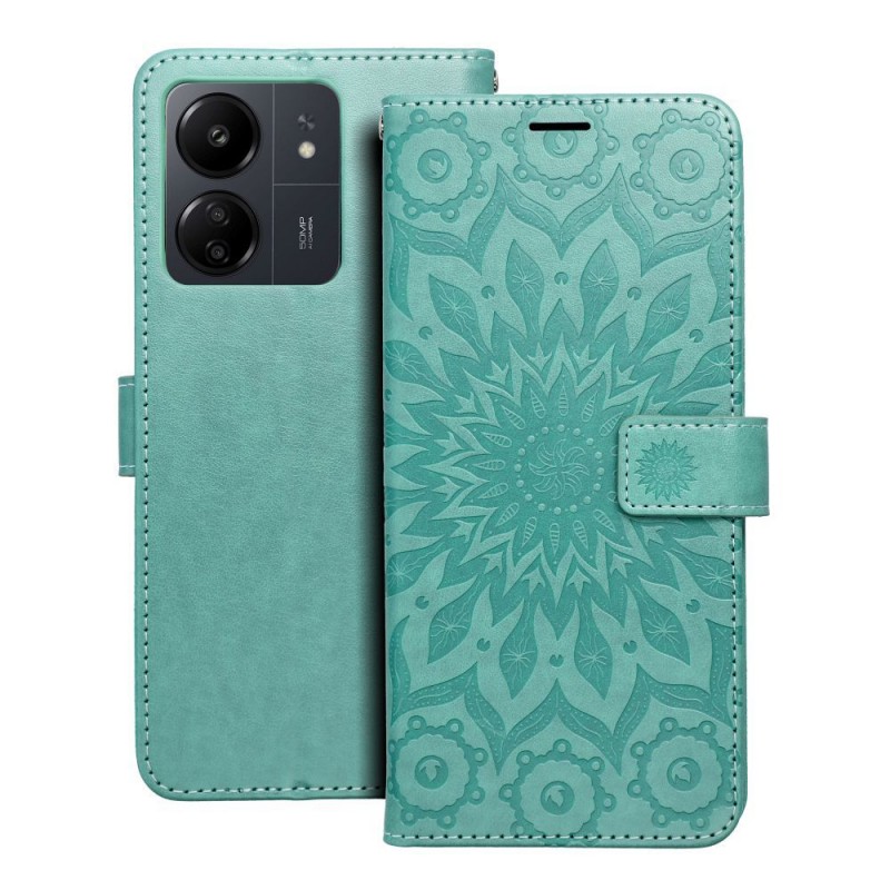 MEZZO Book case for XIAOMI Redmi 13C / POCO C65 mandala green | mobilo.lv