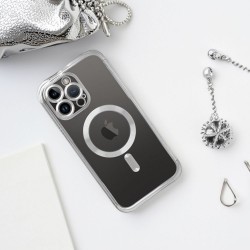 Electro Mag Cover case compatible with MagSafe for IPHONE 15 PLUS silver|mobilo.lv