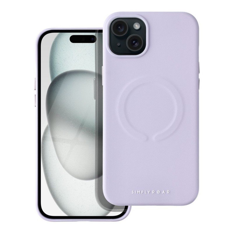 Roar Leather Mag Case - for iPhone 15 Plus purple|mobilo.lv