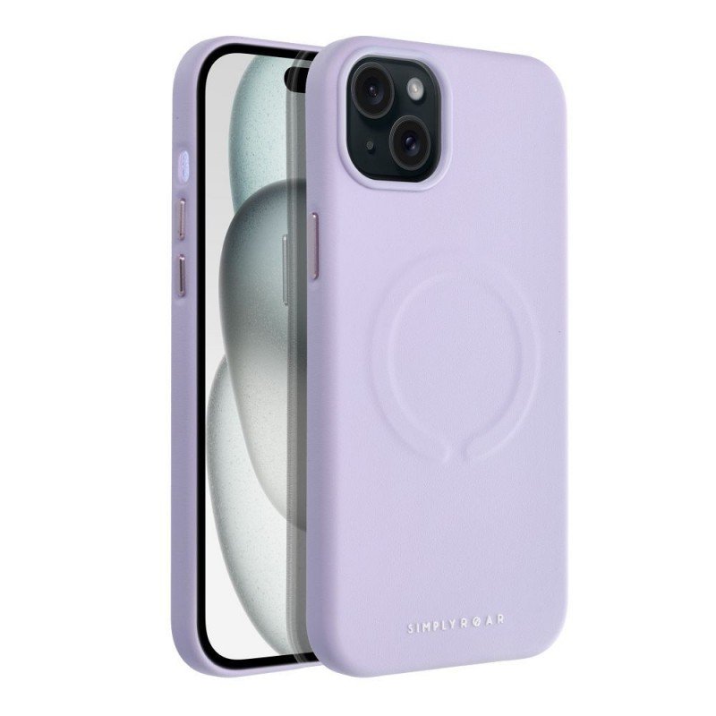 Roar Leather Mag Case - for iPhone 15 Plus purple|mobilo.lv