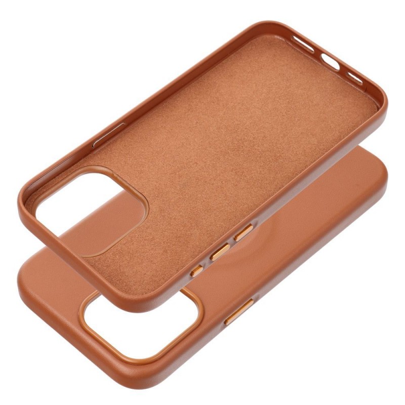 Roar Leather Mag Case - for iPhone 15 Pro Max Brown | mobilo.lv