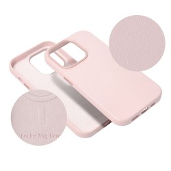 Leather Mag Cover for IPHONE 15 PRO MAX sand pink|mobilo.lv