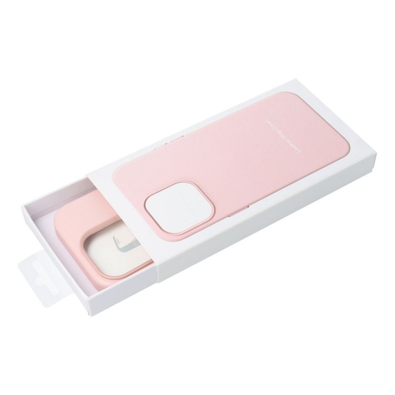 Leather Mag Cover for IPHONE 15 PRO MAX sand pink|mobilo.lv