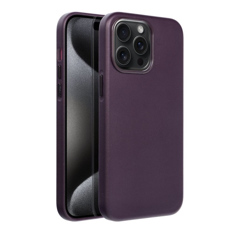 Leather Mag Cover for IPHONE 15 PRO MAX dark violet|mobilo.lv