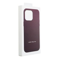 Leather Mag Cover for IPHONE 15 PRO MAX dark violet|mobilo.lv