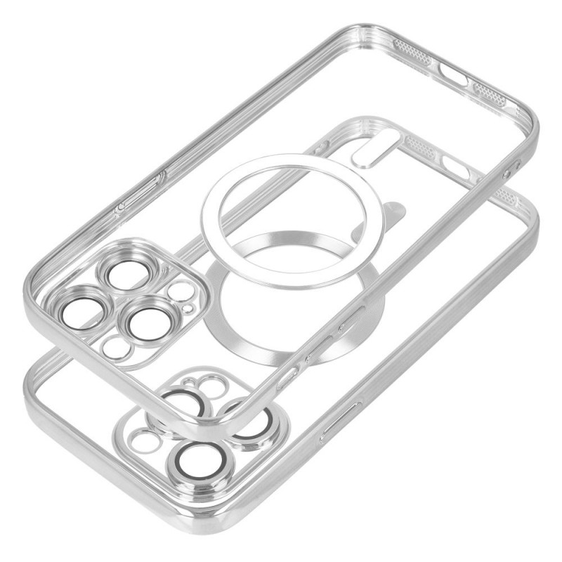 Electro Mag Cover case compatible with MagSafe for SAMSUNG S24 ULTRA silver | mobilo.lv