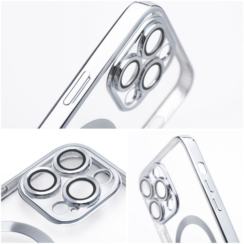 Electro Mag Cover case compatible with MagSafe for SAMSUNG S24 ULTRA silver | mobilo.lv