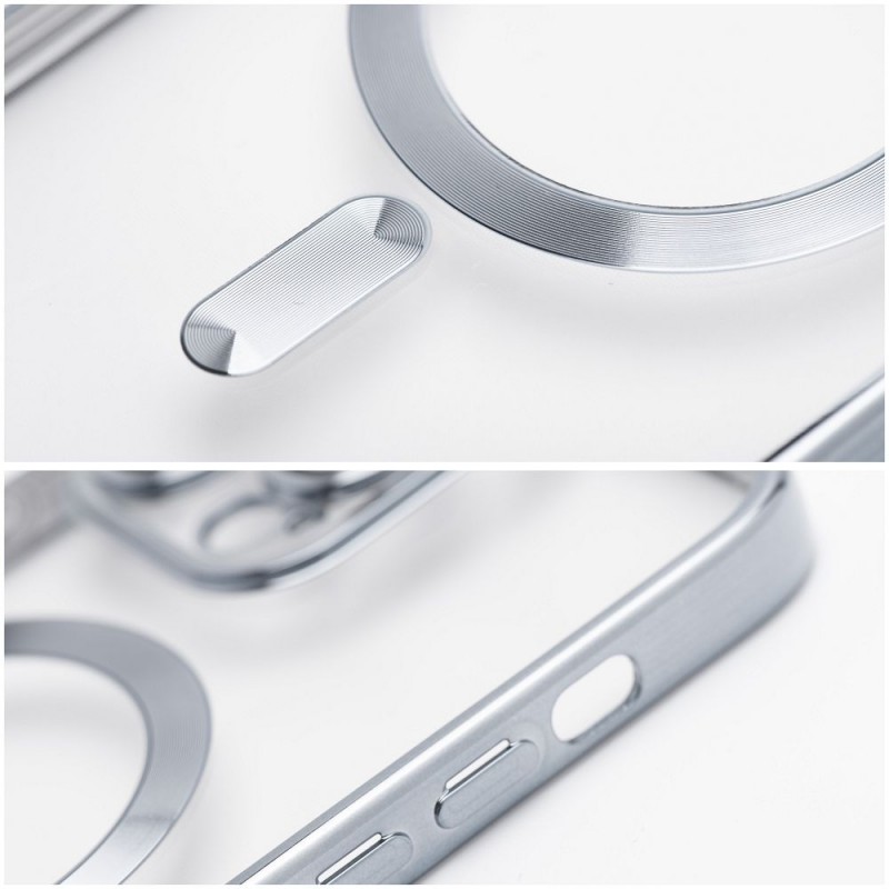 Electro Mag Cover case compatible with MagSafe for SAMSUNG S24 ULTRA silver | mobilo.lv