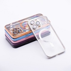 Electro Mag Cover case compatible with MagSafe for SAMSUNG S24 ULTRA silver | mobilo.lv