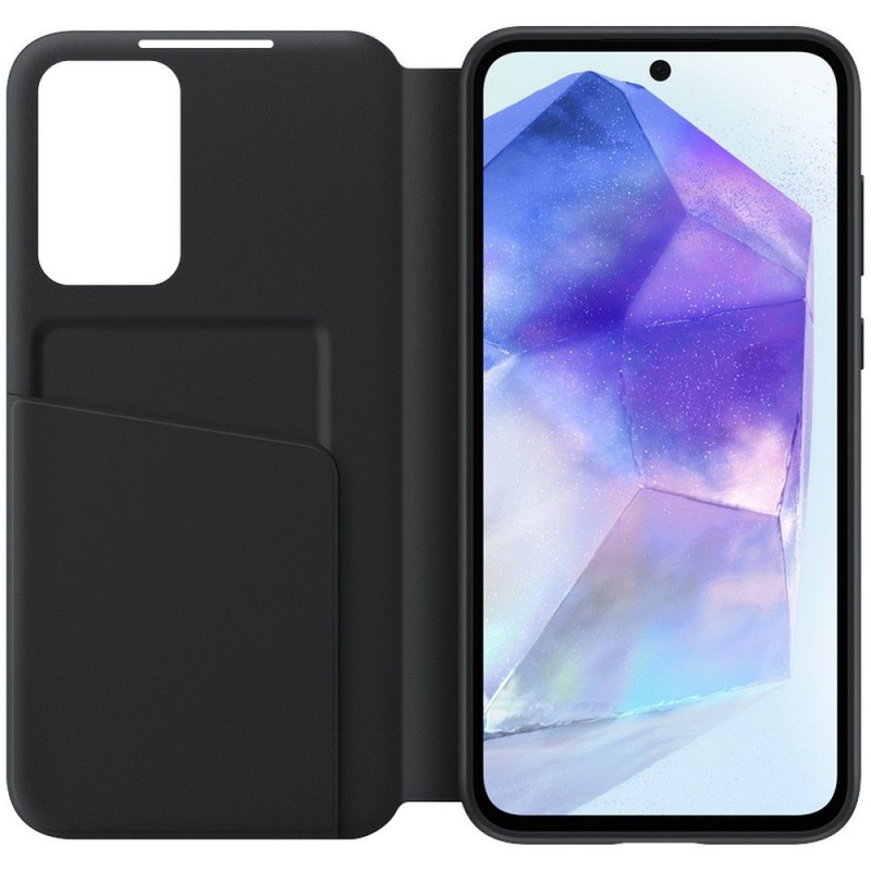 SAMSUNG original Smart View Wallet Case for SAMSUNG A55 EF-ZA556CBEGWW black blister|mobilo.lv