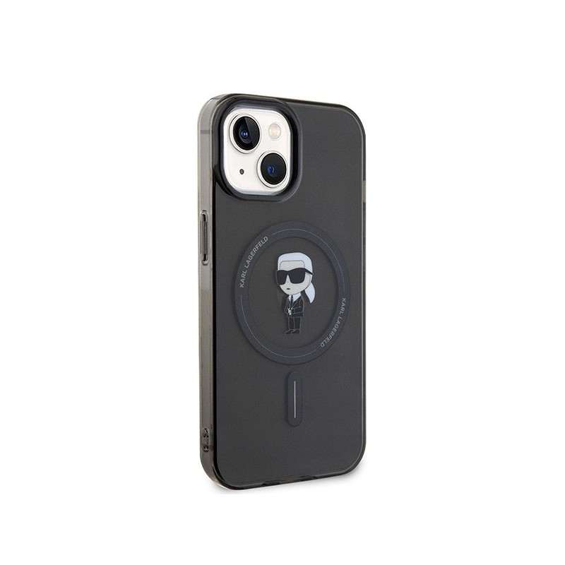 Karl Lagerfeld KLHMP14SHFCKNOK iPhone 14 / 15 / 13 6.1" black/black hardcase IML Ikonik MagSafe|mobilo.lv