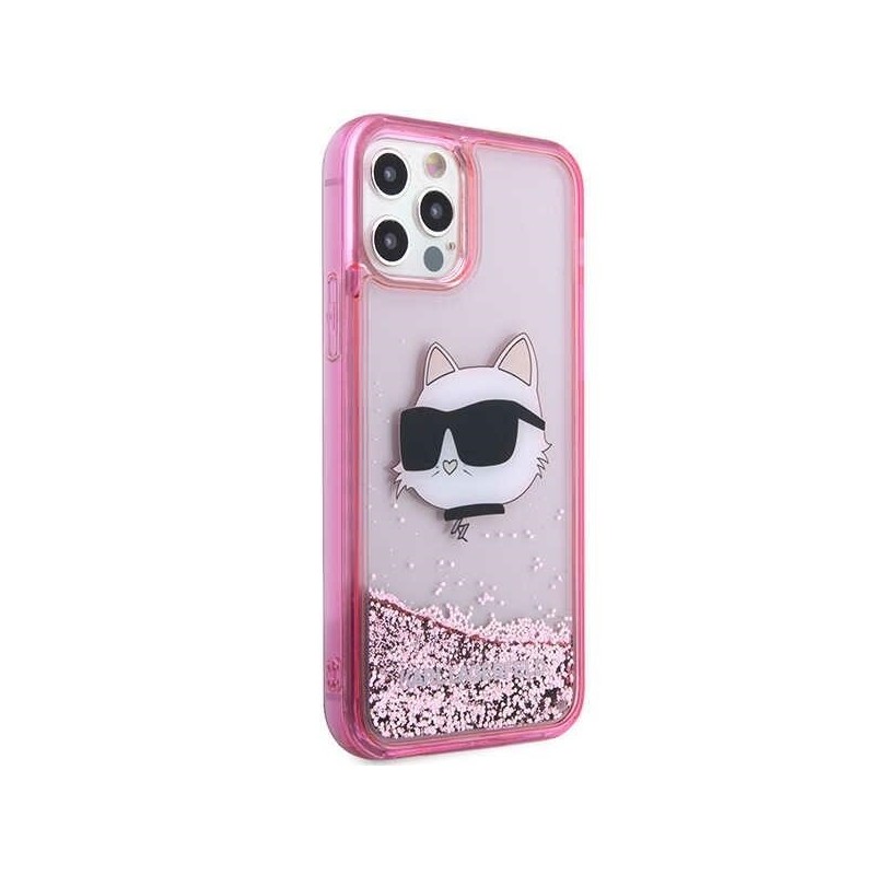 Karl Lagerfeld KLHCP12MLNCHCP iPhone 12/ 12 Pro 6.1" pink/pink hardcase Glitter Choupette Head|mobilo.lv