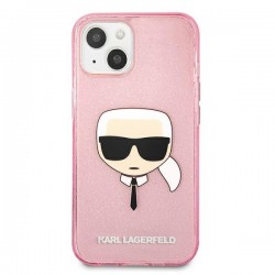 Karl Lagerfeld KLHCP13SKHTUGLP iPhone 13 mini 5,4" różowy/pink hardcase Glitter Karl's Head|mobilo.lv