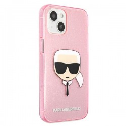 Karl Lagerfeld KLHCP13SKHTUGLP iPhone 13 mini 5,4" różowy/pink hardcase Glitter Karl's Head|mobilo.lv