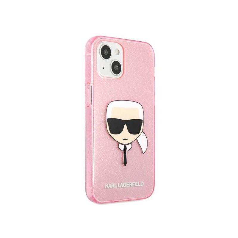 Karl Lagerfeld KLHCP13SKHTUGLP iPhone 13 mini 5,4" różowy/pink hardcase Glitter Karl's Head|mobilo.lv