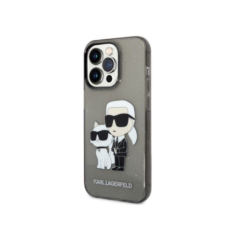 Karl Lagerfeld Glitter Karl&Choupette case for iPhone 14 Pro -