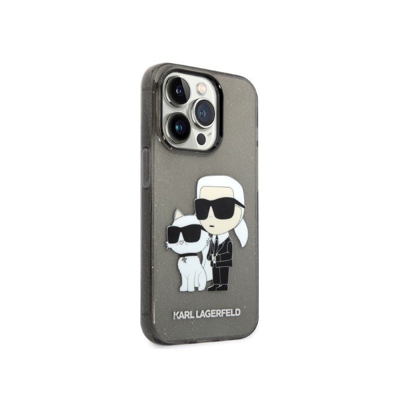 Karl Lagerfeld Glitter Karl&Choupette case for iPhone 14 Pro -