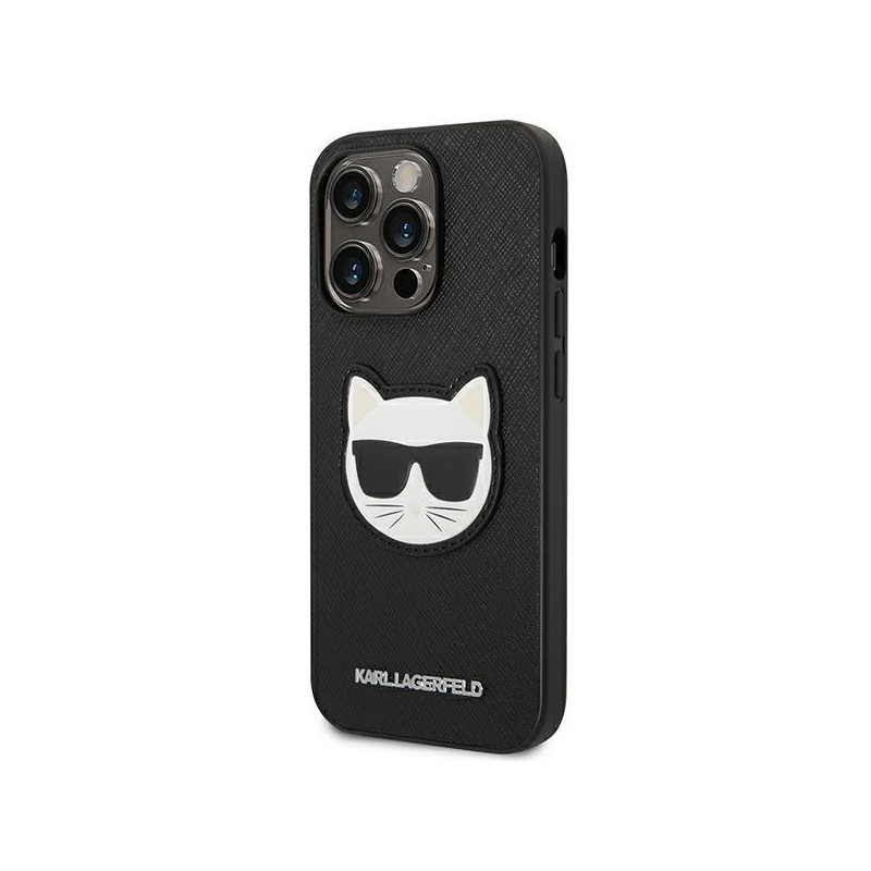 Karl Lagerfeld KLHCP14LSAPCHK iPhone 14 Pro 6,1" hardcase czarny/black Saffiano Choupette Head Patch | mobilo.lv