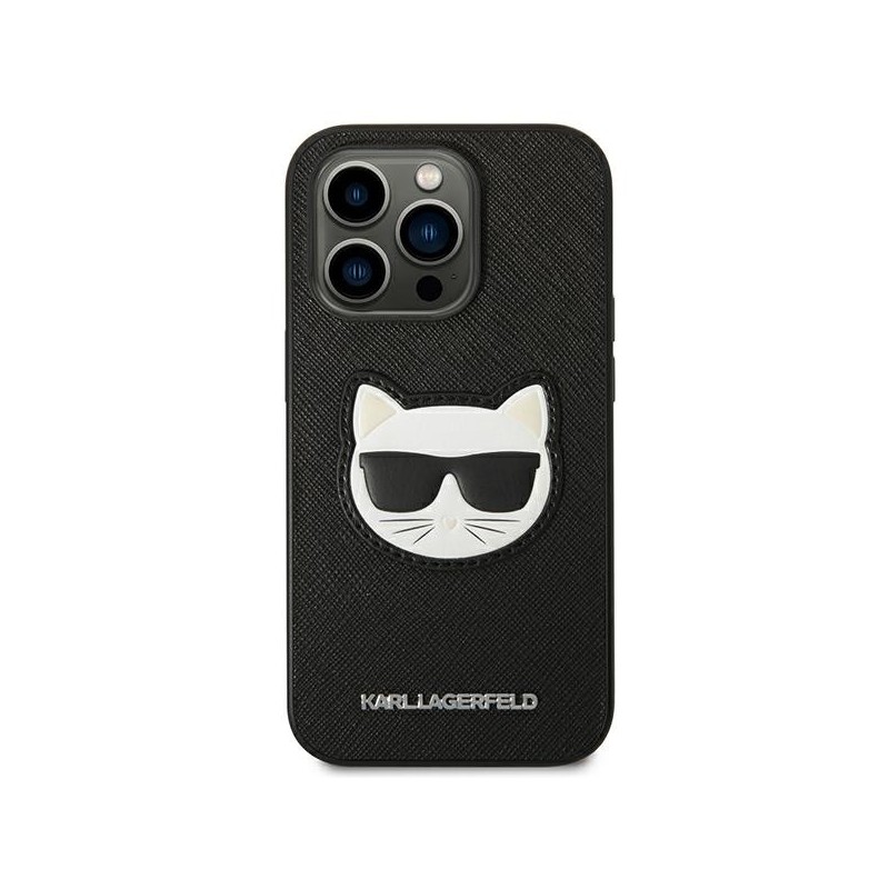 Karl Lagerfeld KLHCP14LSAPCHK iPhone 14 Pro 6,1" hardcase czarny/black Saffiano Choupette Head Patch | mobilo.lv