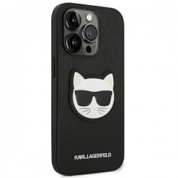 Karl Lagerfeld KLHCP14LSAPCHK iPhone 14 Pro 6,1" hardcase czarny/black Saffiano Choupette Head Patch | mobilo.lv