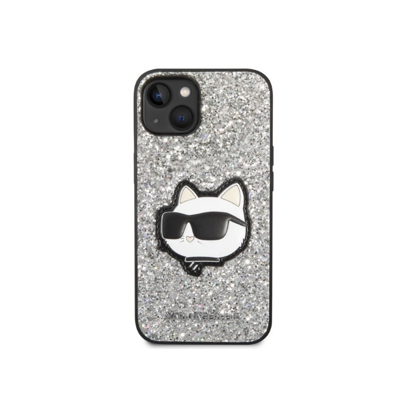 Karl Lagerfeld KLHCP14SG2CPS iPhone 14 6.1" silver/silver hardcase Glitter Choupette Patch|mobilo.lv