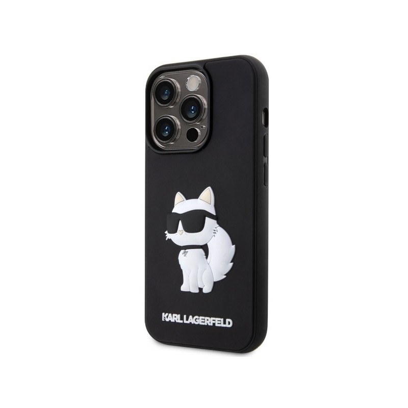 Karl Lagerfeld KLHCP14X3DRKHNK iPhone 14 Pro Max 6.7" black/black hardcase Rubber Choupette 3D | mobilo.lv