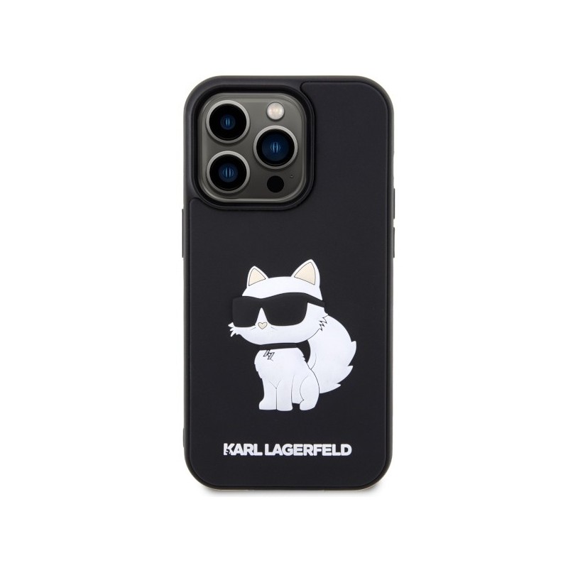 Karl Lagerfeld KLHCP14X3DRKHNK iPhone 14 Pro Max 6.7" black/black hardcase Rubber Choupette 3D | mobilo.lv