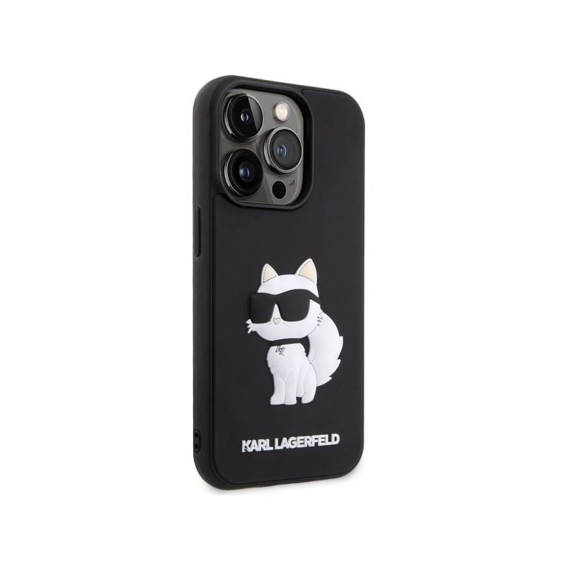 Karl Lagerfeld KLHCP14X3DRKHNK iPhone 14 Pro Max 6.7" black/black hardcase Rubber Choupette 3D | mobilo.lv