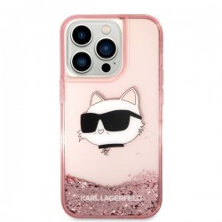 Karl Lagerfeld KLHCP14XLNCHCP iPhone 14 Pro Max 6.7" pink/pink hardcase Glitter Choupette Head | mobilo.lv