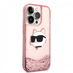 Karl Lagerfeld KLHCP14XLNCHCP iPhone 14 Pro Max 6.7" pink/pink hardcase Glitter Choupette Head | mobilo.lv