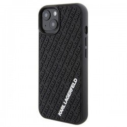 Karl Lagerfeld 3D Rubber Multi Logo case for iPhone 15 - black