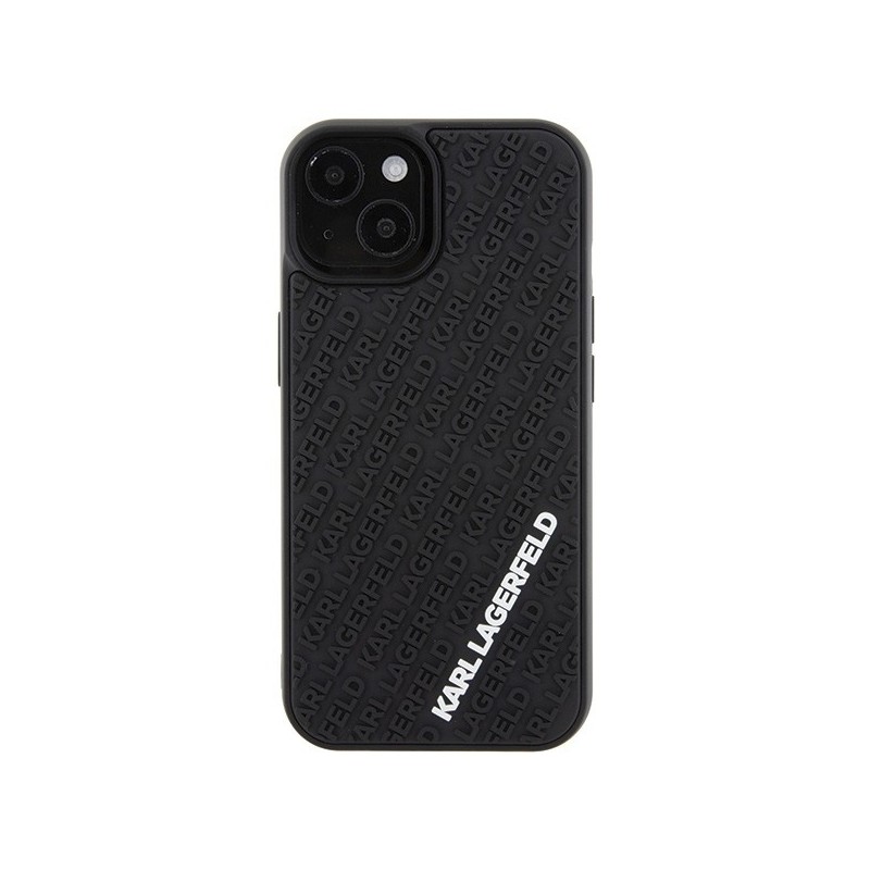 Karl Lagerfeld 3D Rubber Multi Logo case for iPhone 15 - black | mobilo.lv