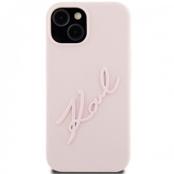 Karl Lagerfeld Silicone Karl Script case for iPhone 15 - pink | mobilo.lv