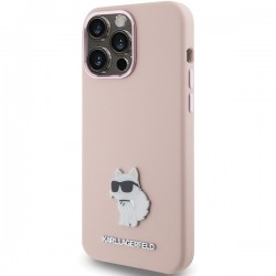 Karl Lagerfeld Silicone Choupette Metal Pin case for iPhone 15