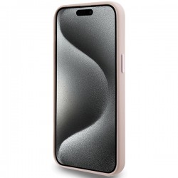 Karl Lagerfeld Silicone Choupette Metal Pin case for iPhone 15 Pro Max - pink|mobilo.lv