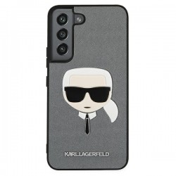 Karl Lagerfeld KLHCS22MSAKHSL S906 S22+ srebrny/silver hardcase Saffiano Ikonik Karl`s Head | mobilo.lv